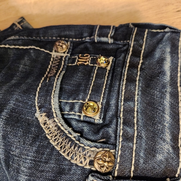 Miss Me Jeans Dark Blue Wash  Bootcut Style Size 25 - Picture 8 of 9